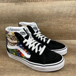 VANS Fruit Skull Sk8-Hi Sneakers Black/White Mens 4.5 Womens Sz 6 Shoes NEW